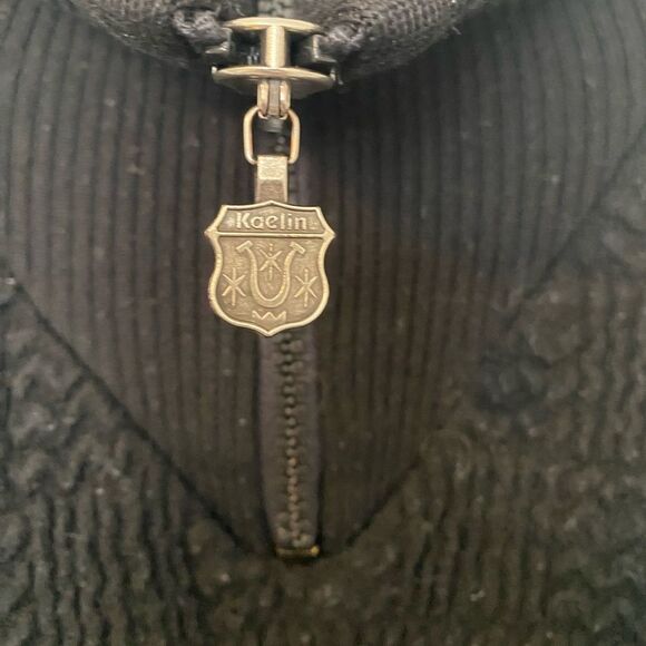 Kaelin Vintage Size Large Skiwear Black Drop Shoulder Sweater 1/4 Zip 80s 90s - Picture 5 of 9